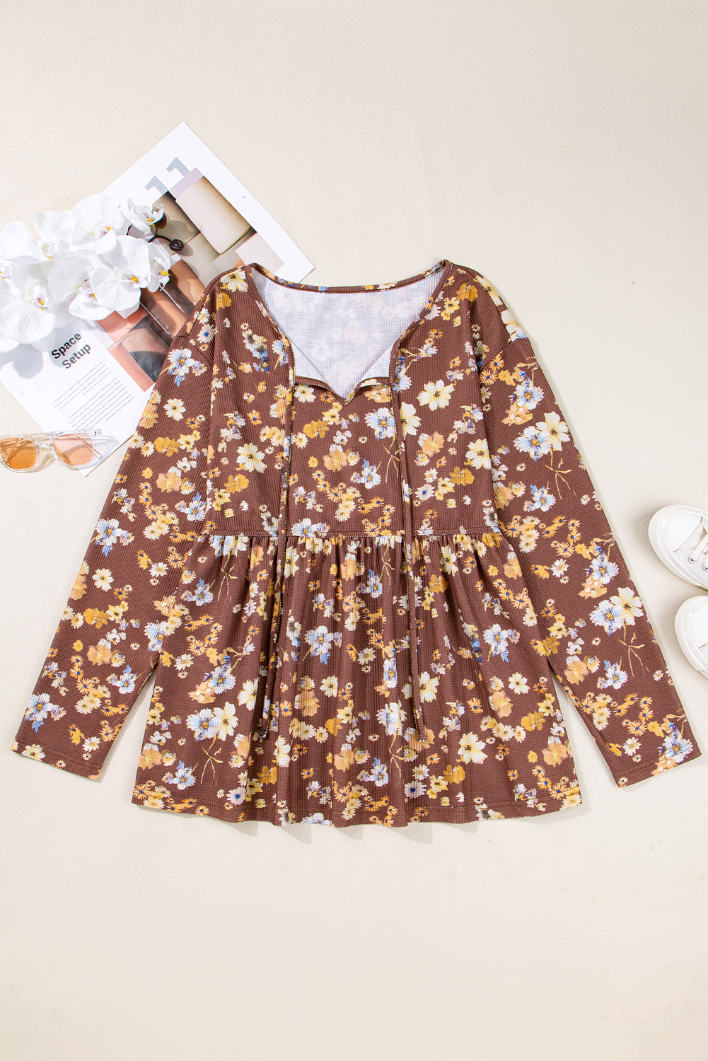Floral Plus Size Babydoll Blouse