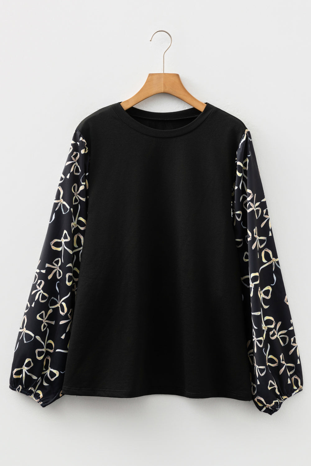 Black Bow Plus Size Blouse