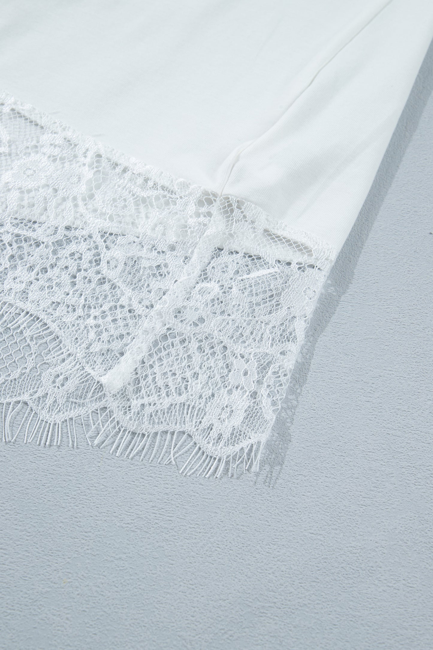 White Lace Hem Tee