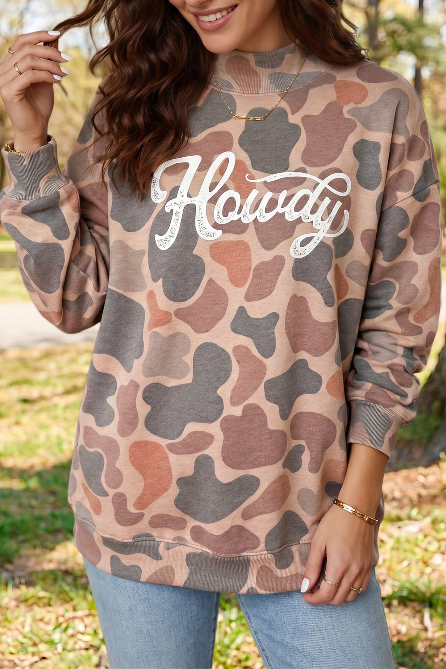 Multicolour Howdy Western Pullover Sweatshirt