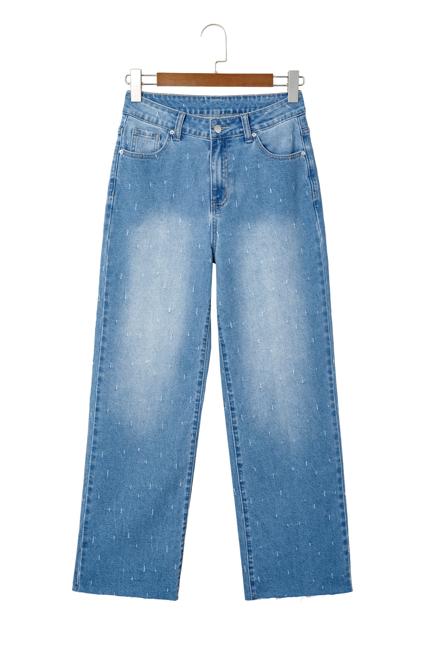 Distressed Raw Hem Jeans