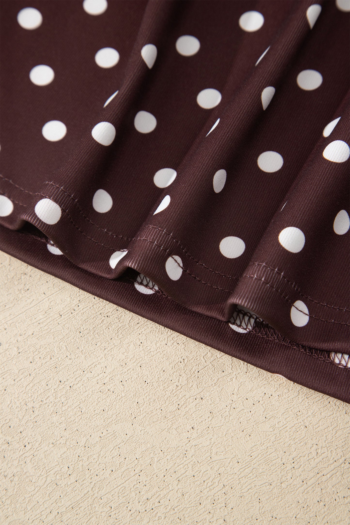 Brown Polka Dot Halter Short Set