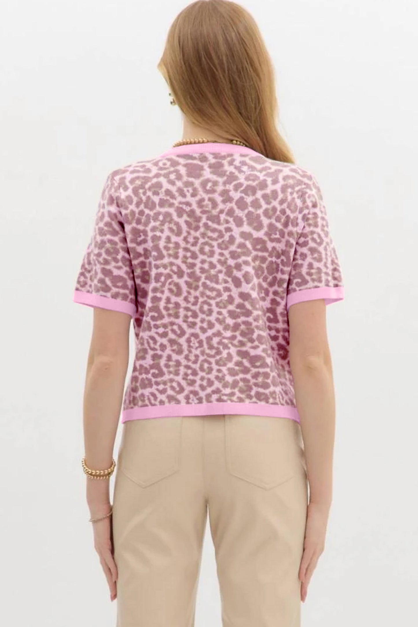Pink Leopard Cardigan