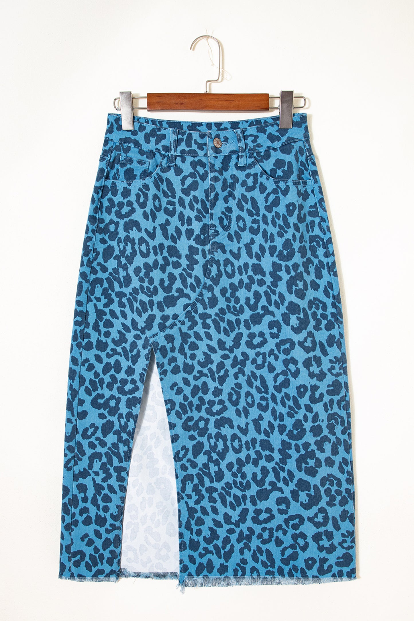 Leopard Denim Skirt