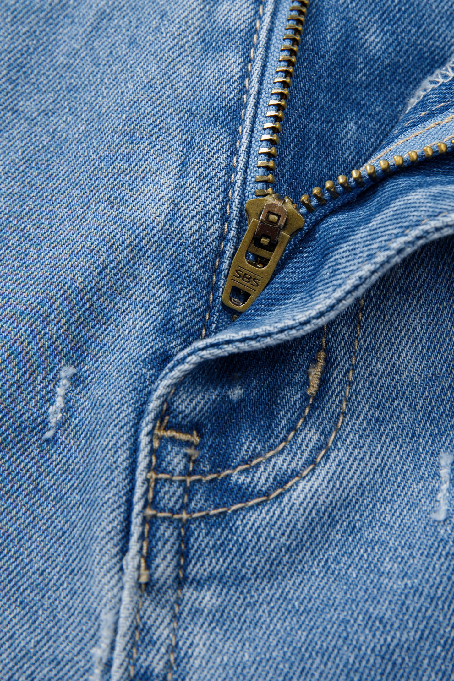 Distressed Raw Hem Jeans