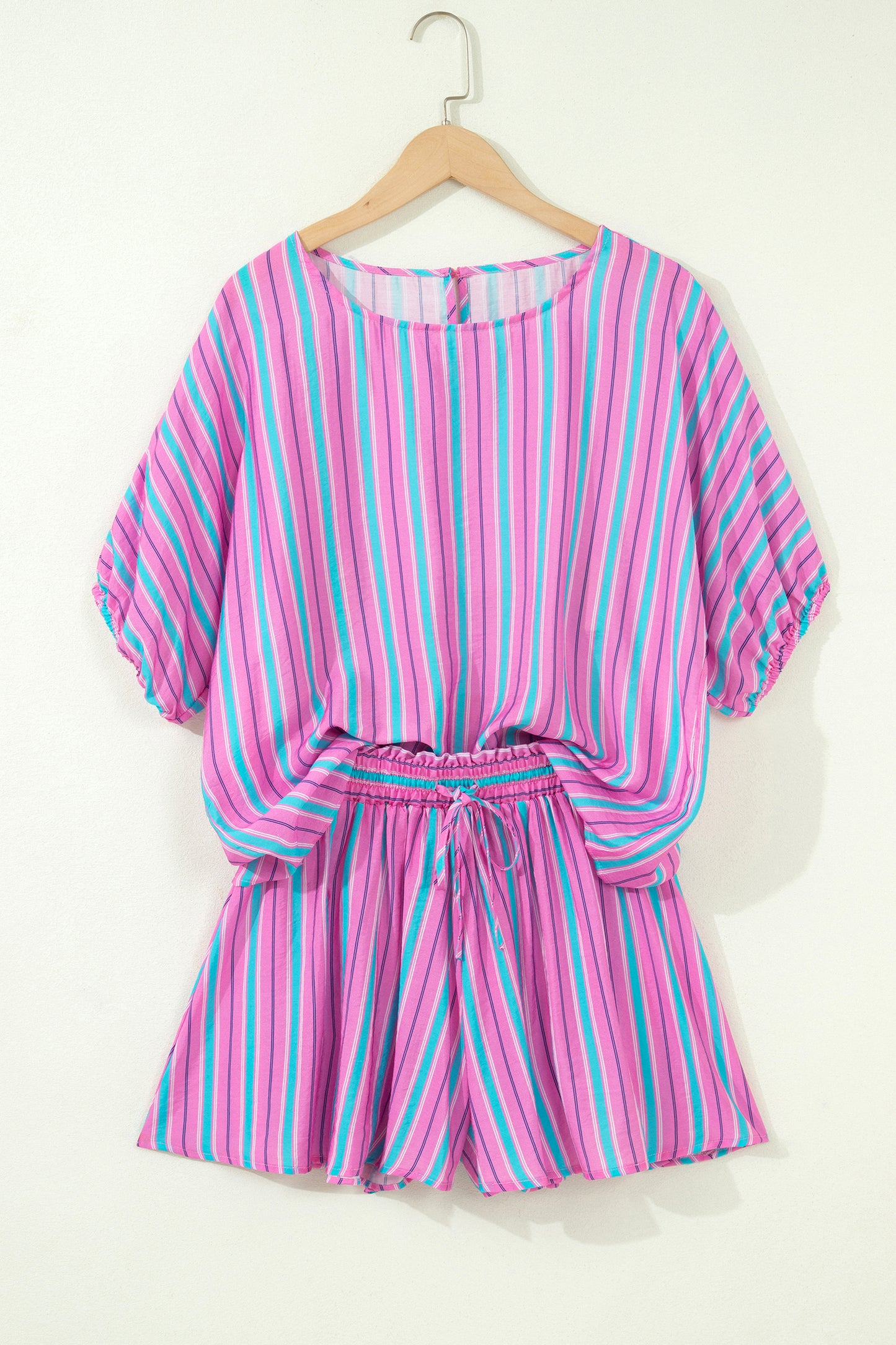 Pink Stripe Dolman Short Set