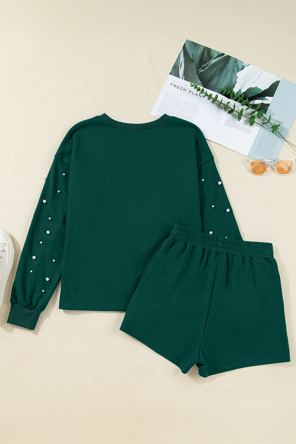 Pearly Green Mini Skirt Set