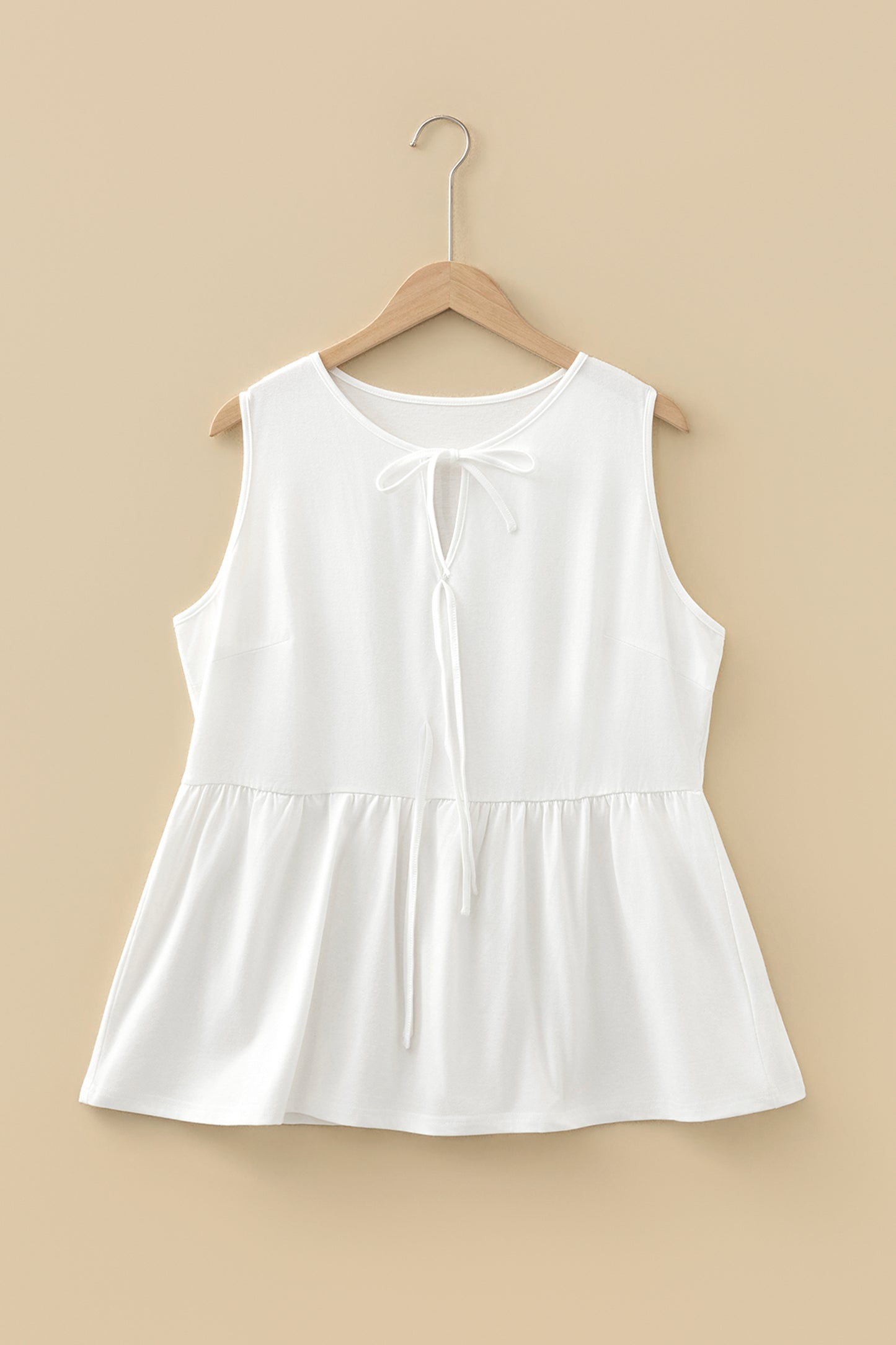 White Bow Plus Tank Top