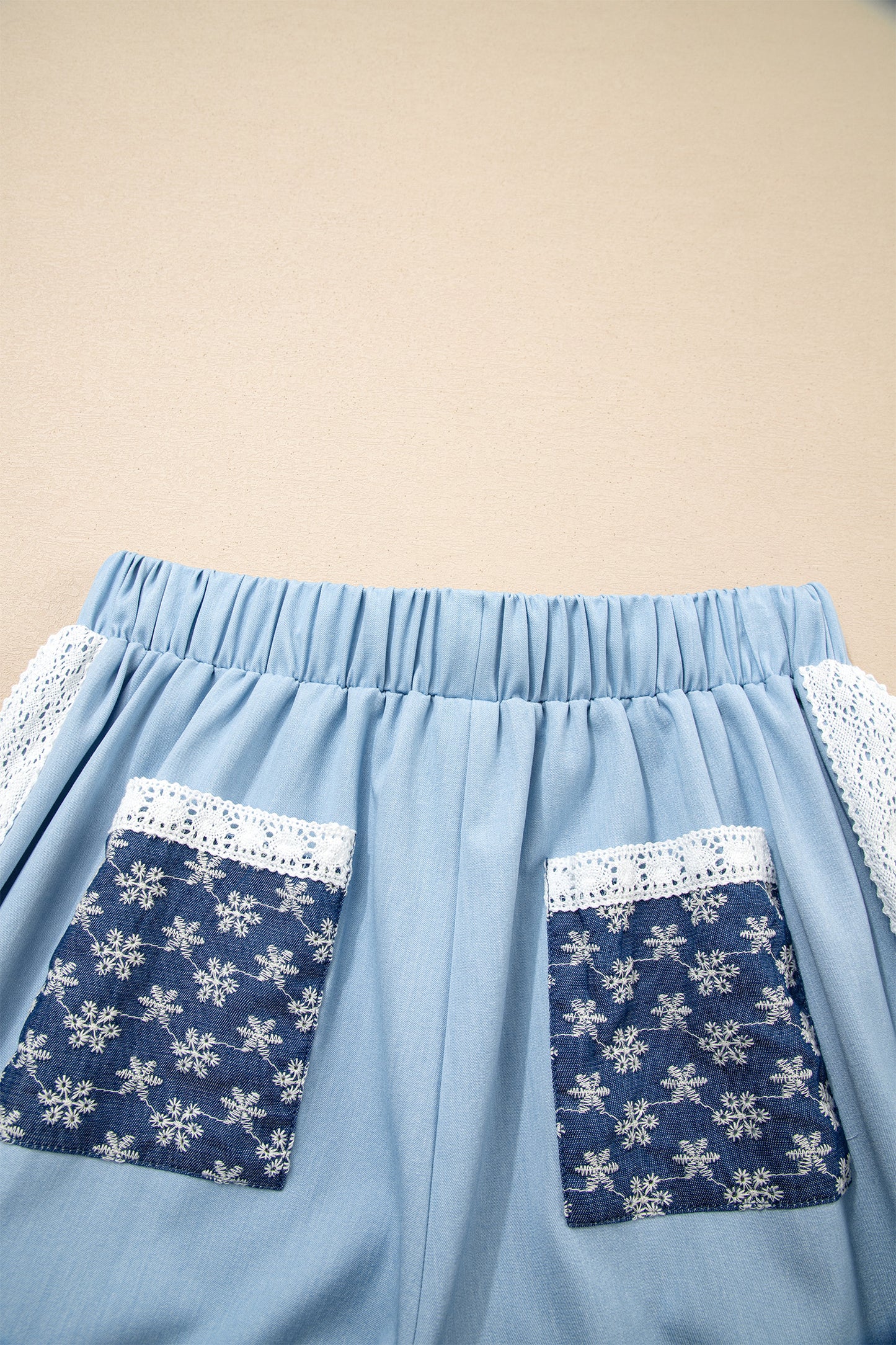 Beau Blue Lace Slouchy Pants