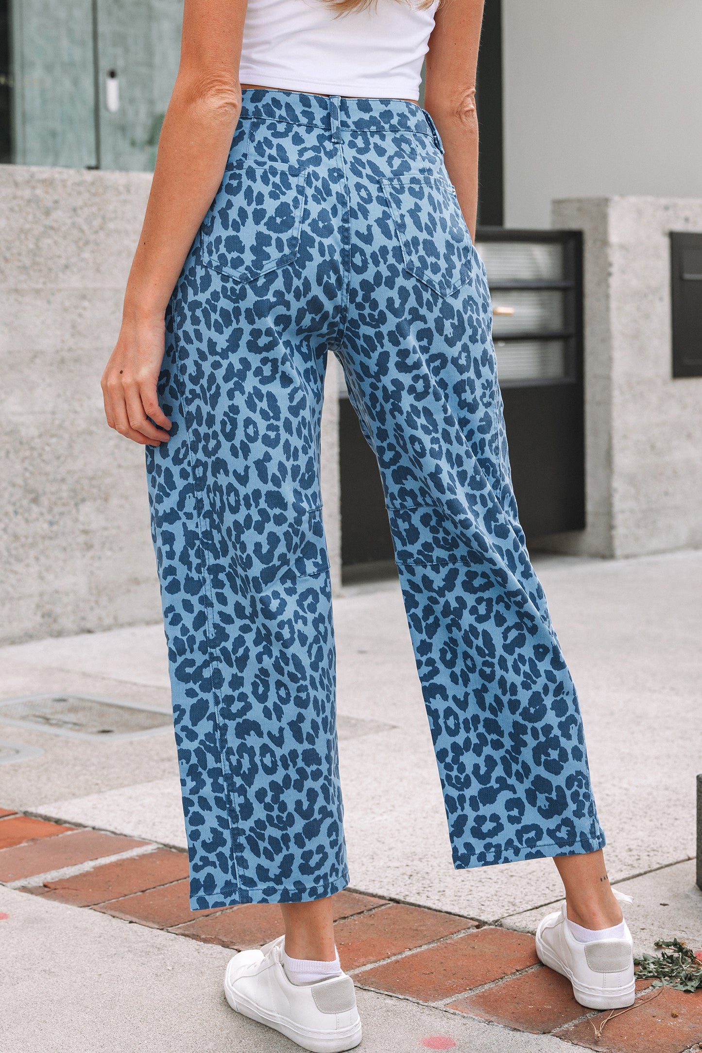 Sky Blue Leopard Jeans
