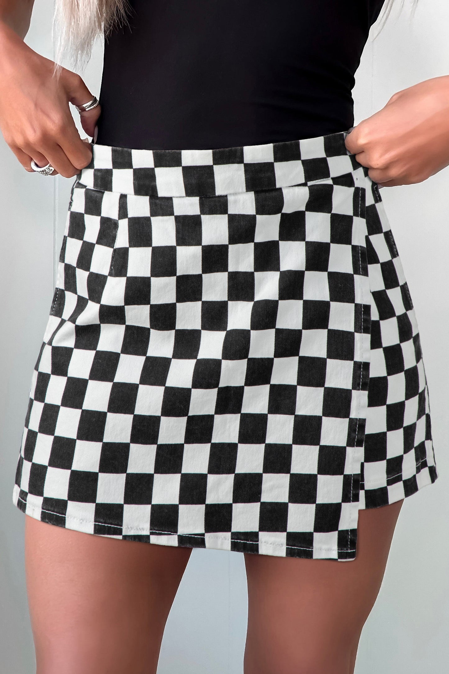 Check it out Overlap Denim Shorts