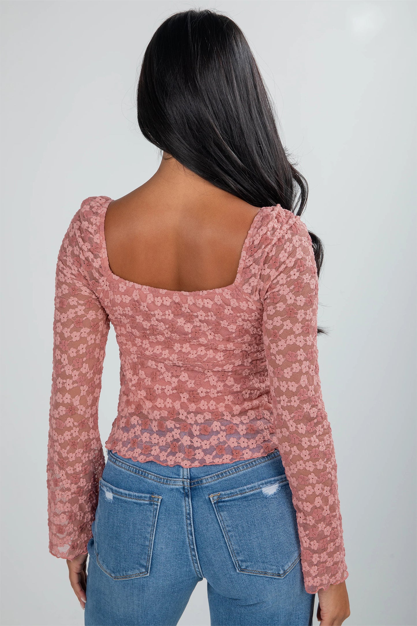 Peach Blossom Lace Blouse