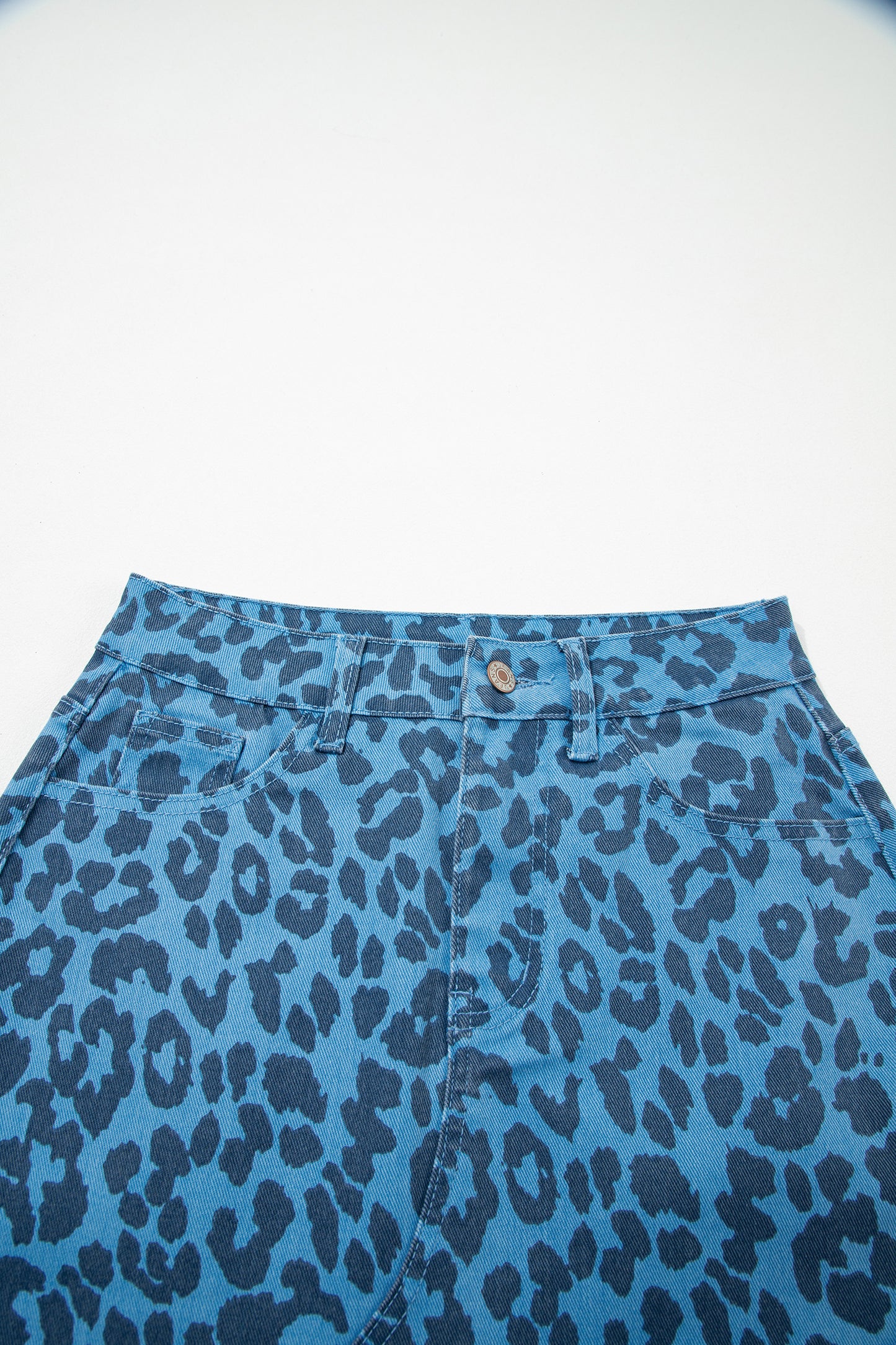 Leopard Denim Skirt