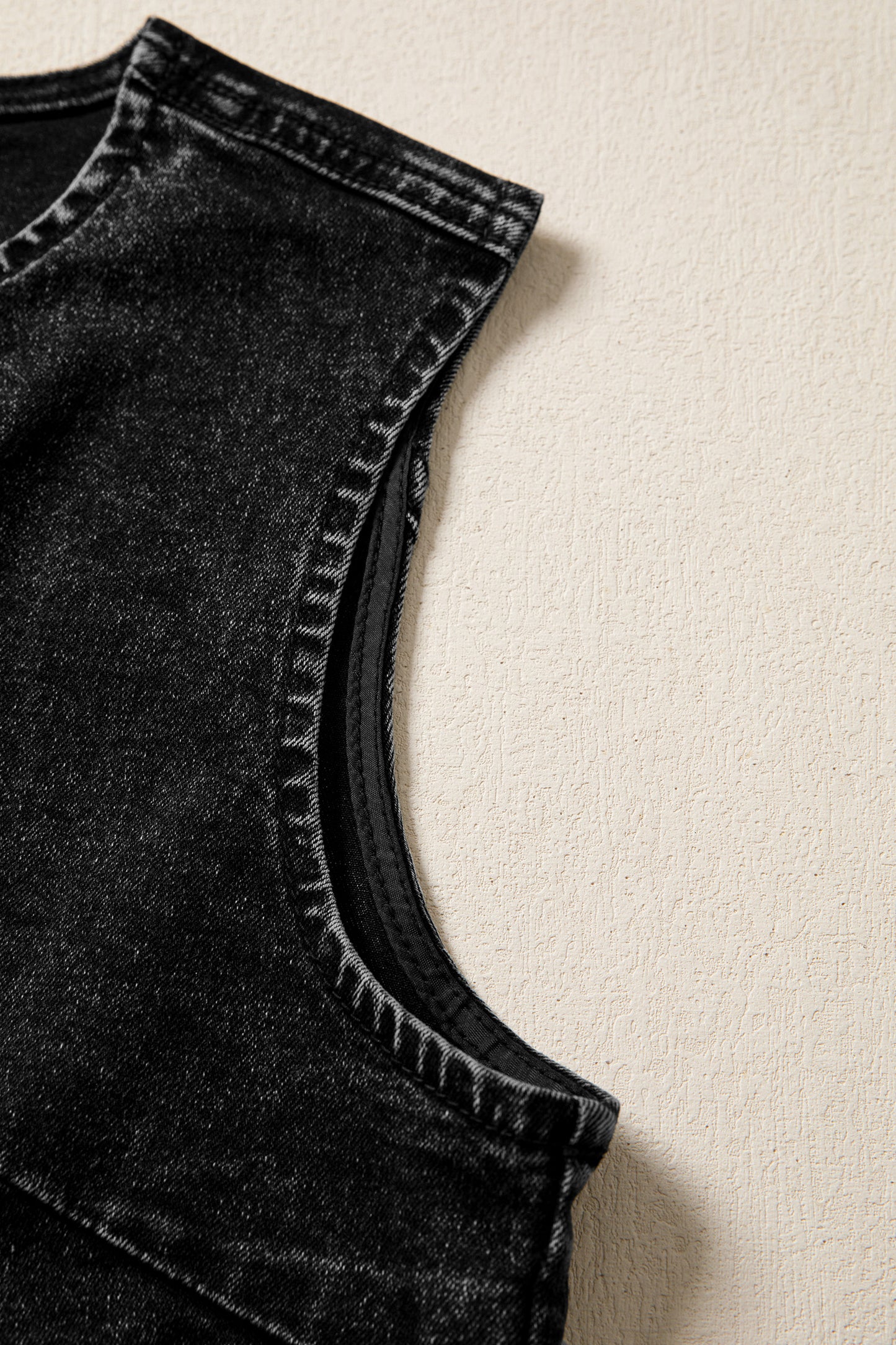 Black RIP Denim Vest