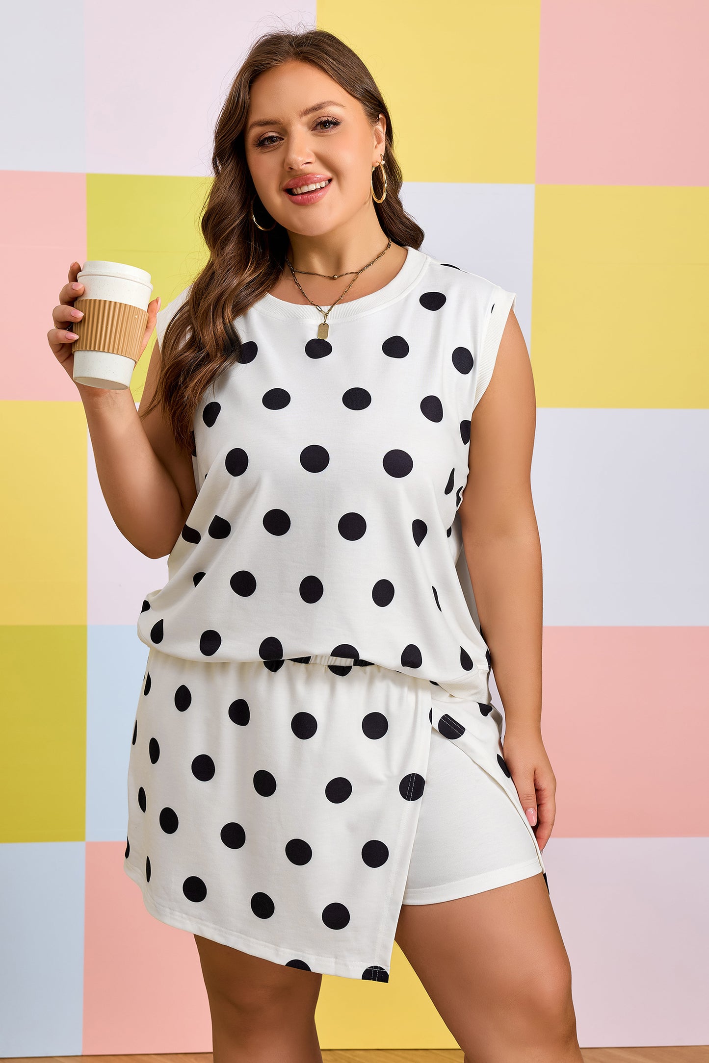 Plus Polka Dot 2pcs Outfit