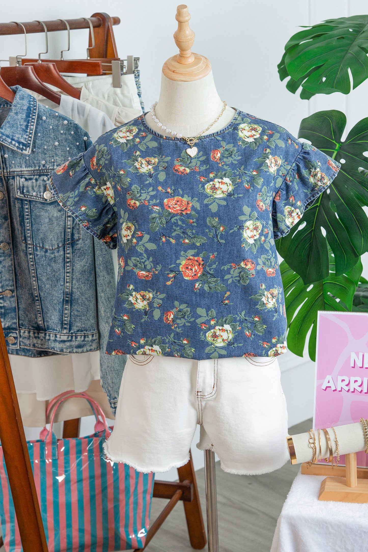 Denim sweetheart Top