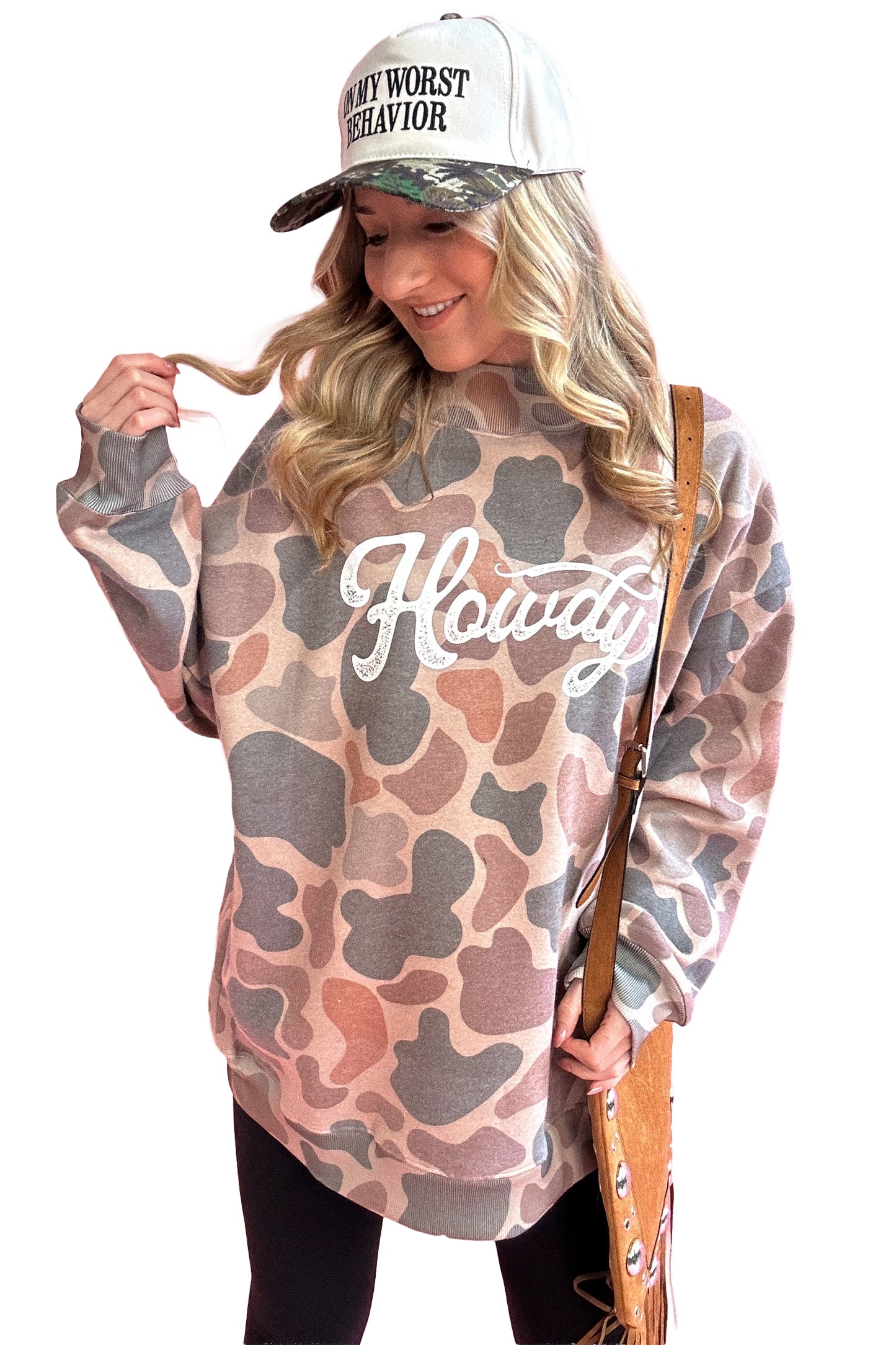 Multicolour Howdy Western  Pullover Sweatshirt