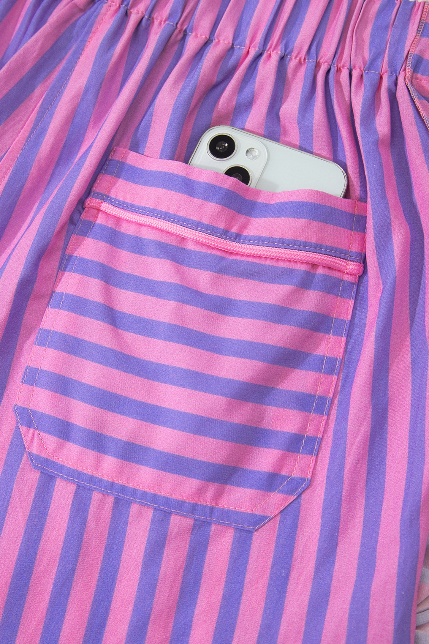 Neon Purple Stripe  Shorts