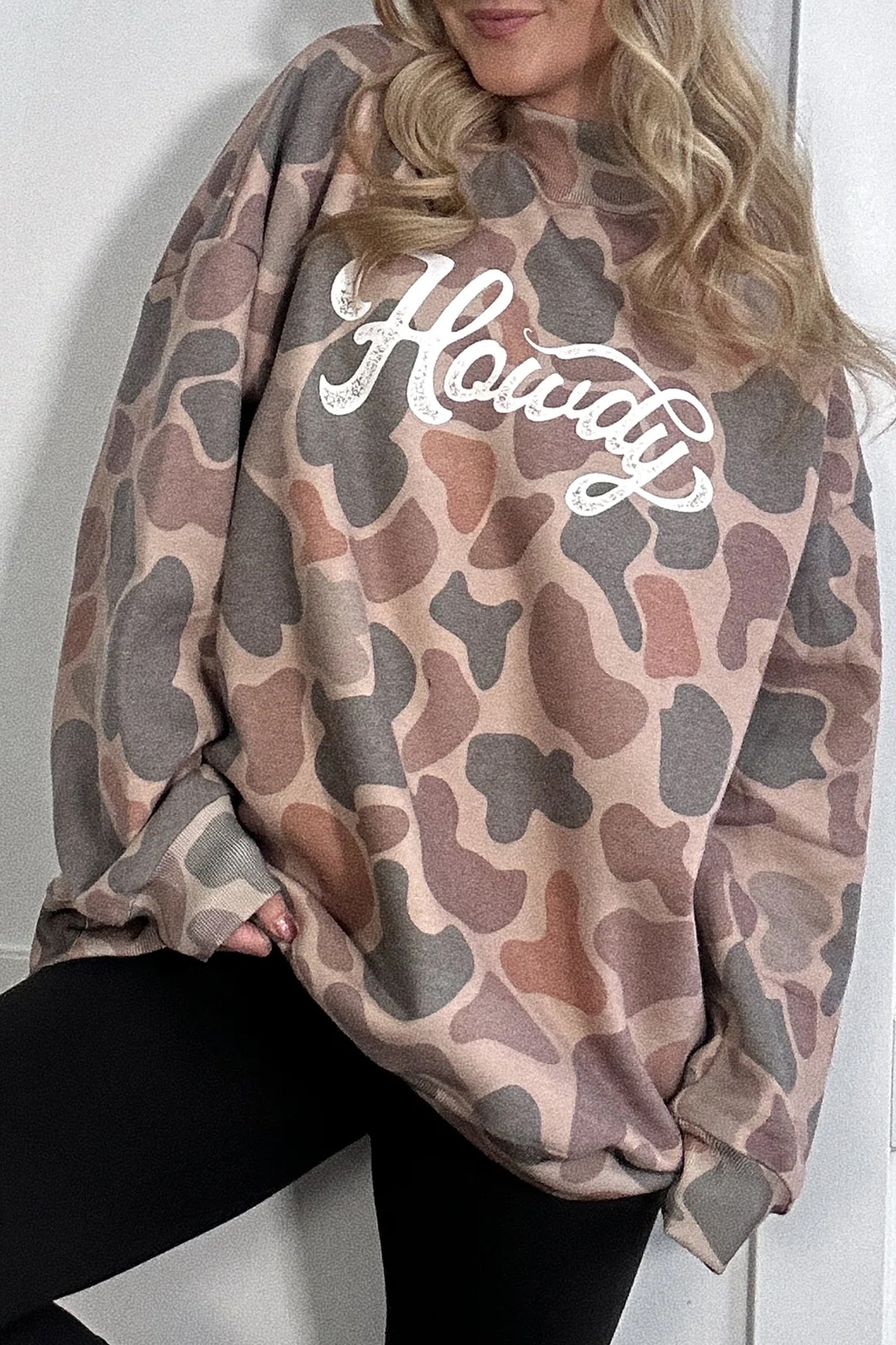 Multicolour Howdy Western  Pullover Sweatshirt