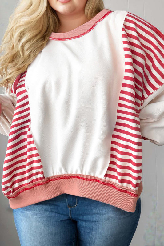Red Stripe Plus Sweatshirt