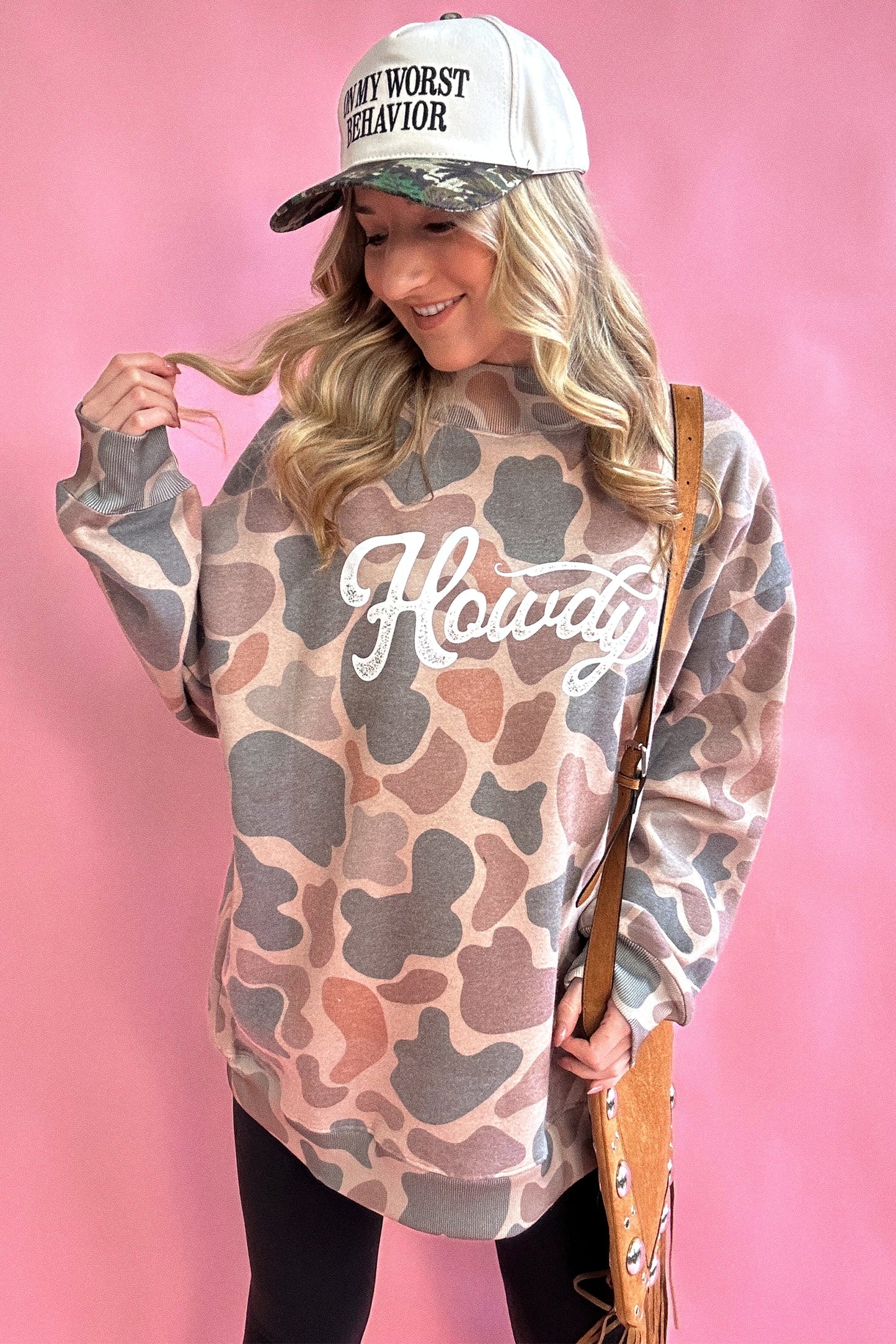 Multicolour Howdy Western  Pullover Sweatshirt