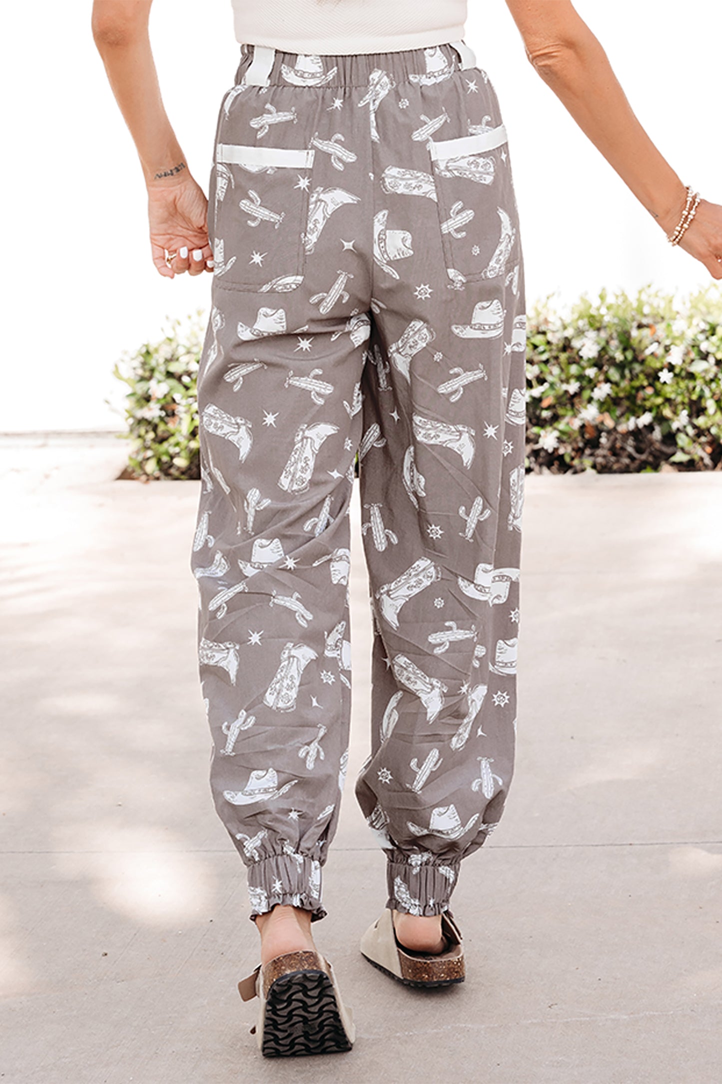 Khaki Wildwest Drawstring Jogger Pants