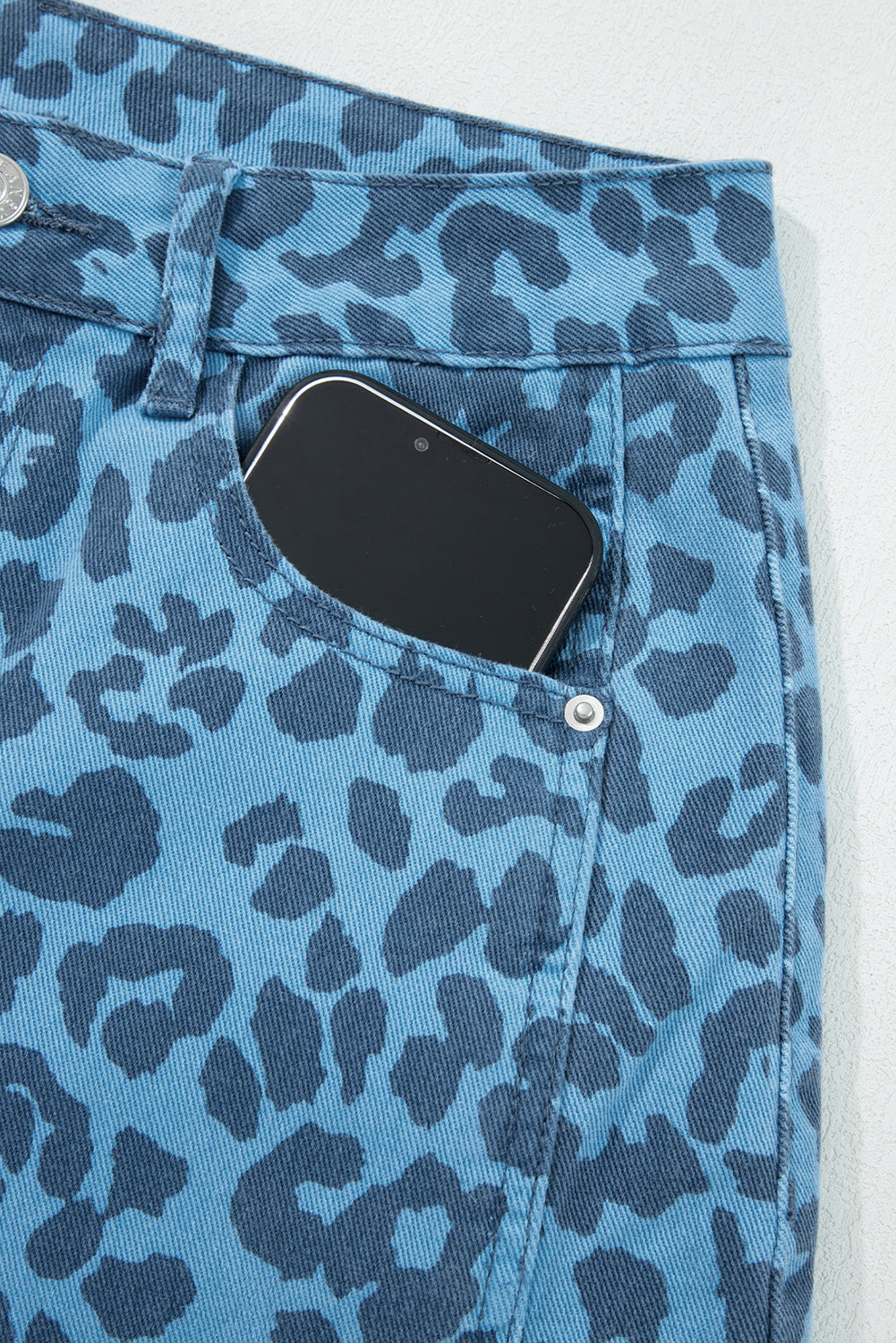 Sky Blue Leopard Jeans