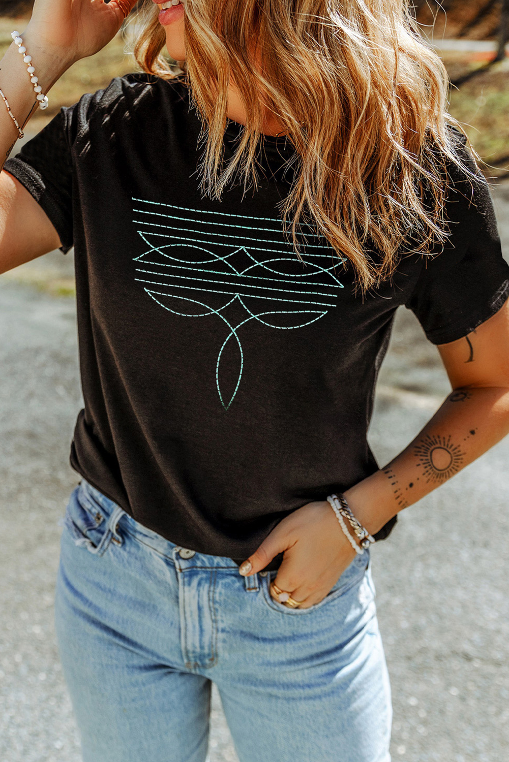 What's the Stitch Black Tee