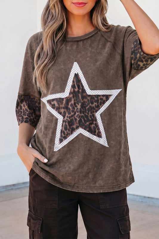 Leopard Star Patched Tee