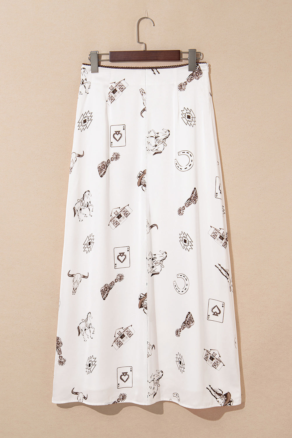 Western Print Zip Plus Size Skirt