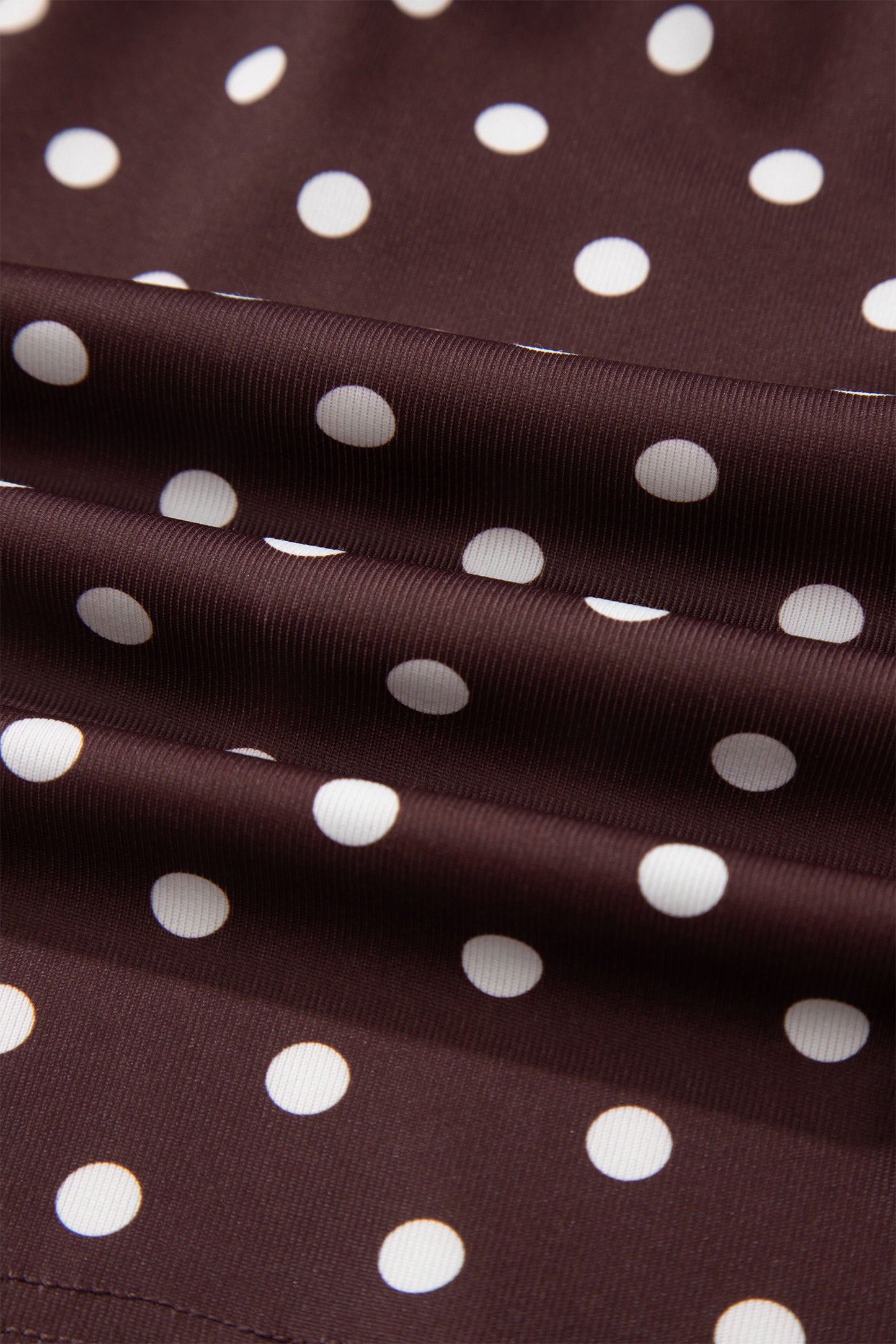 Brown Polka Dot Halter Short Set