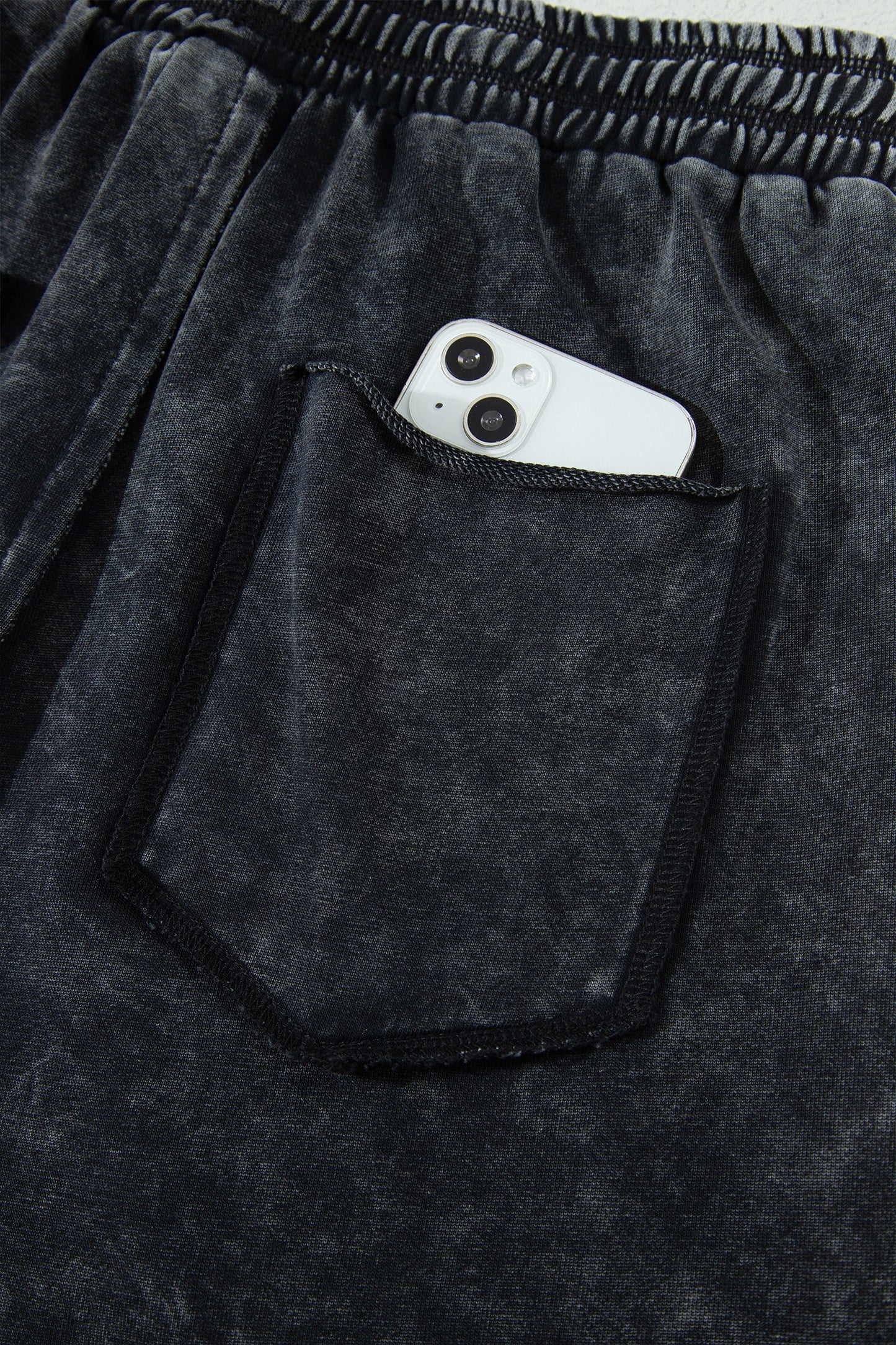 Black Mineral Wash  Barrel Pants
