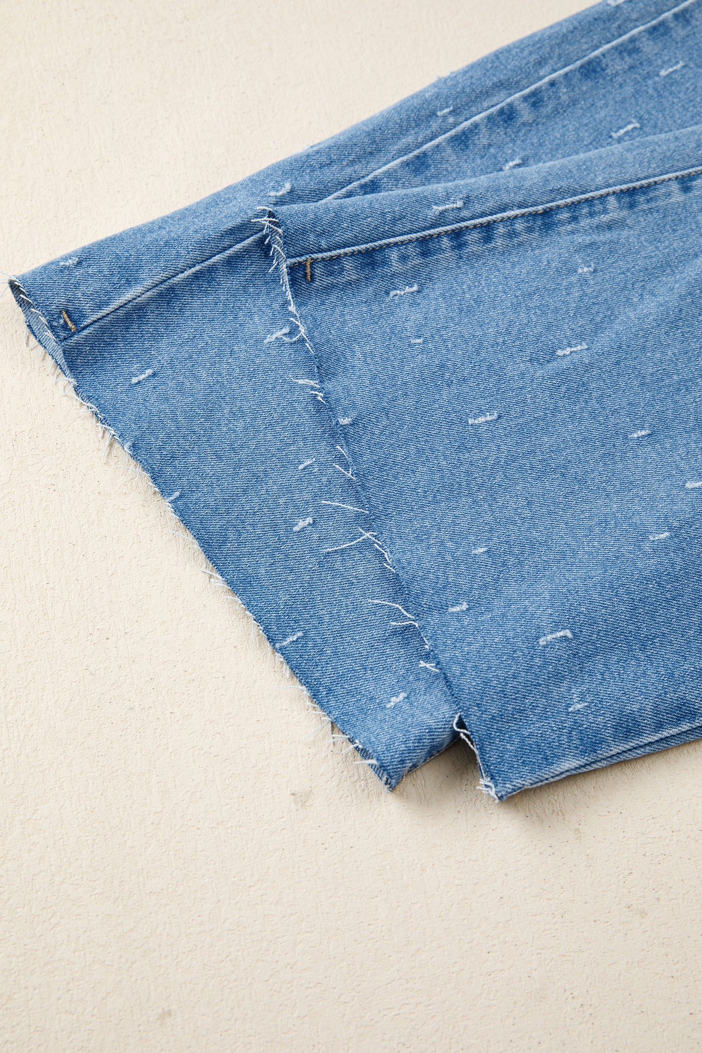 Distressed Raw Hem Jeans