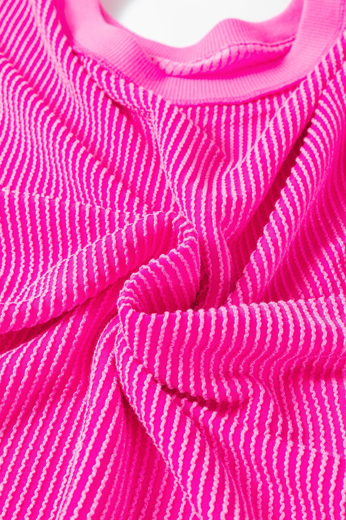 Rose Two Tone Plus Size Twisted Rib Top