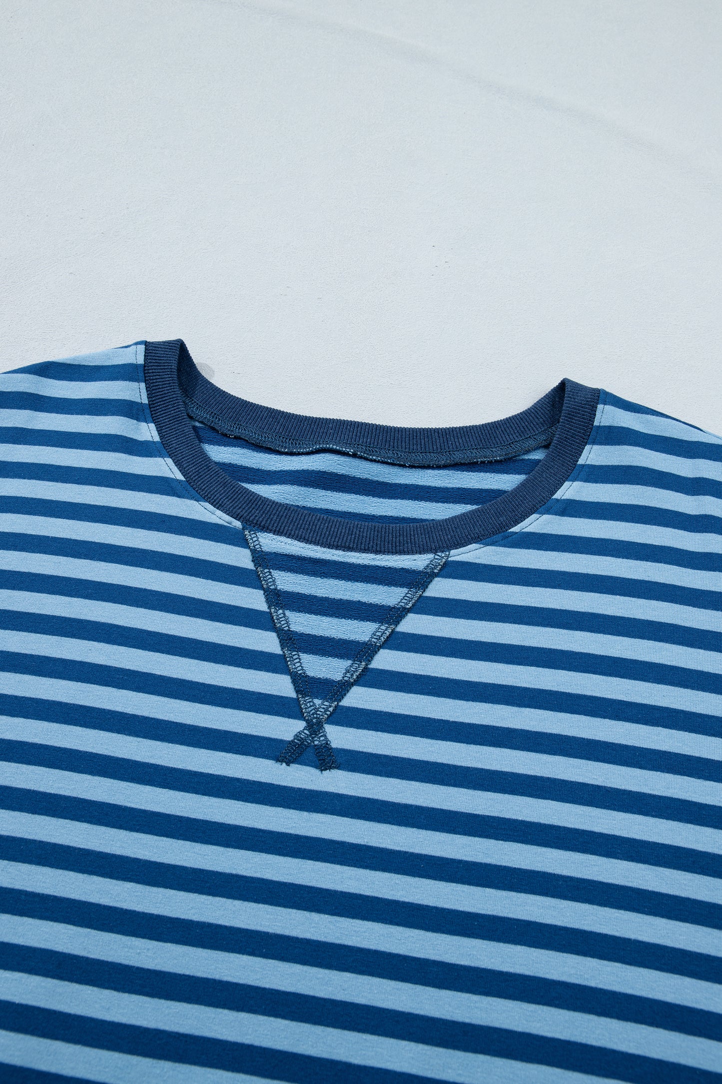 Blue Stripe Plus Size Shorts Set