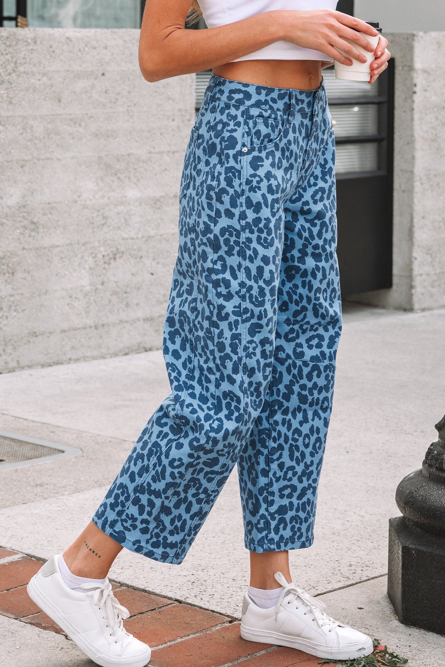 Sky Blue Leopard Jeans