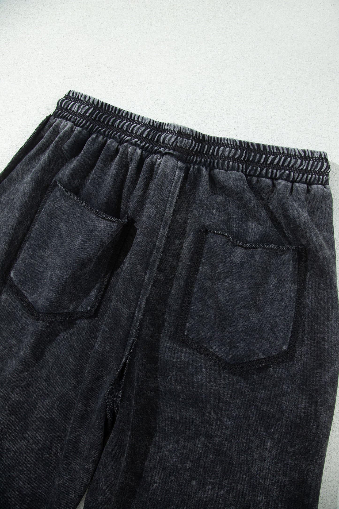 Black Mineral Wash  Barrel Pants