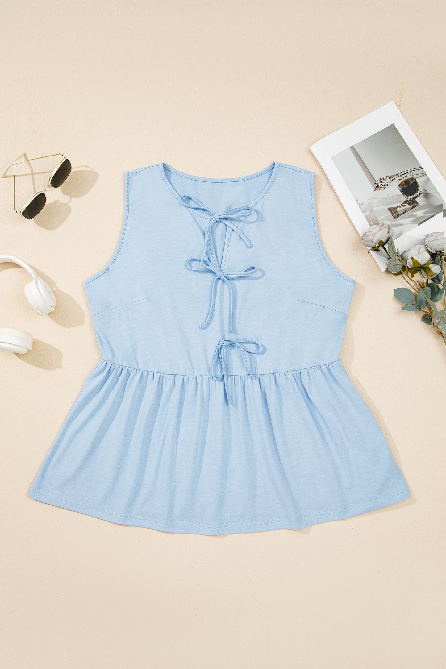 Baby Blue Bow Tank Top
