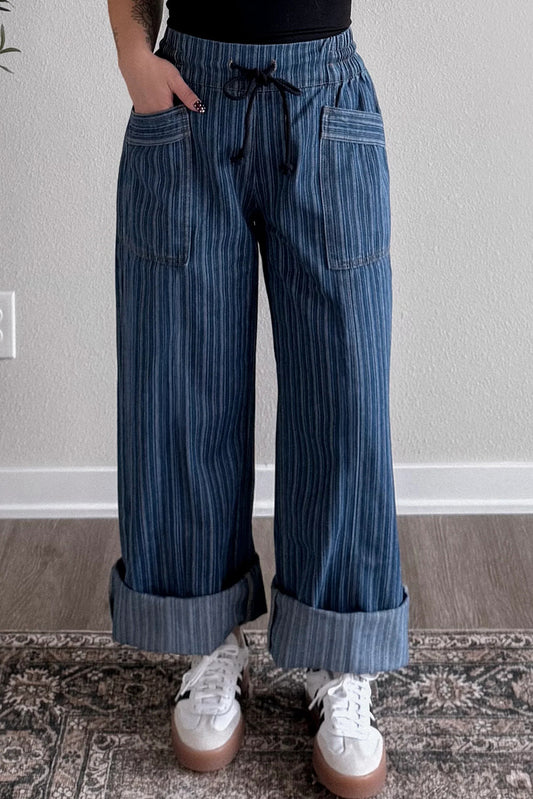 Blue stripes Loose Jeans
