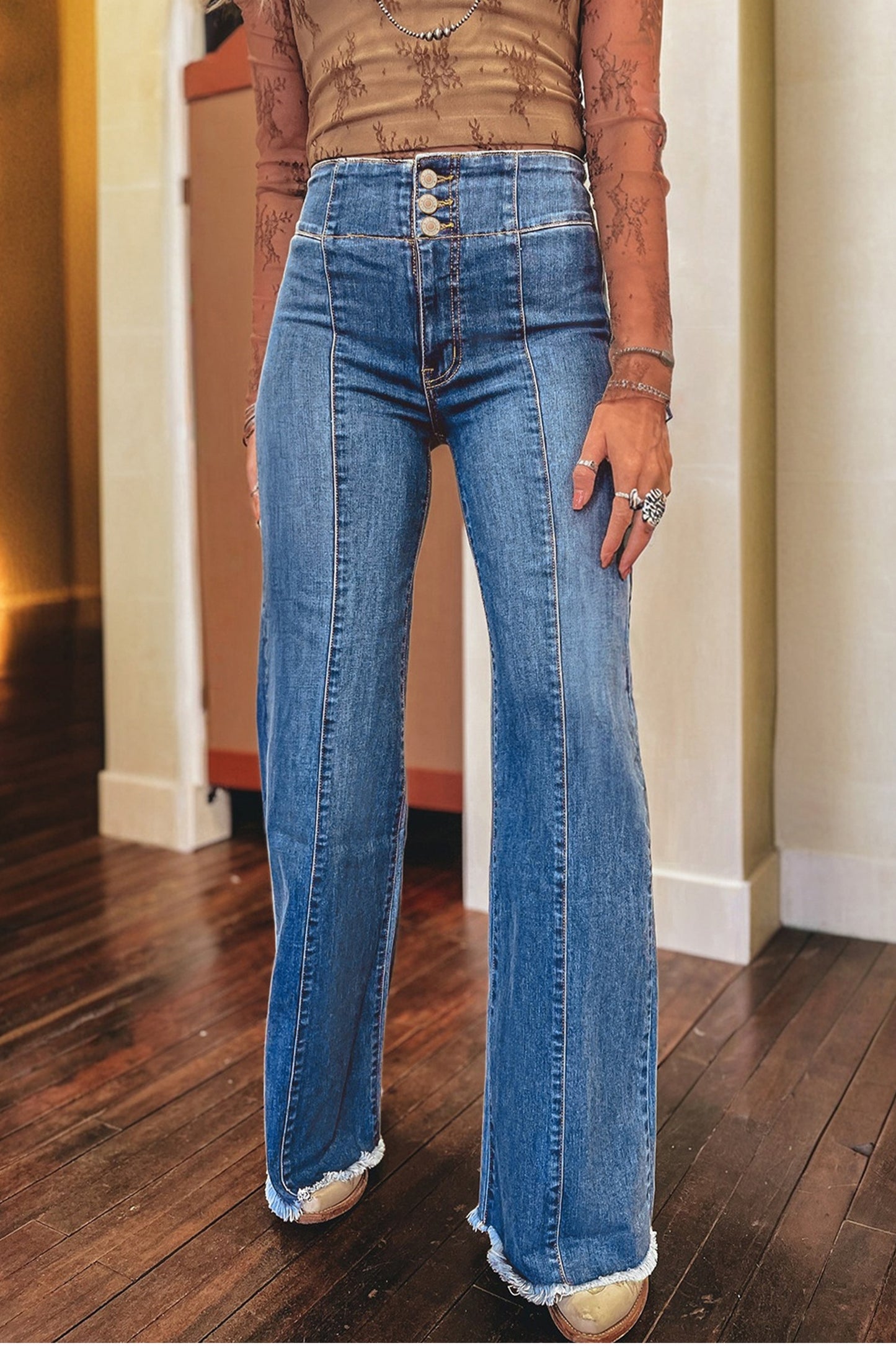 Sky Blue Flare Jeans