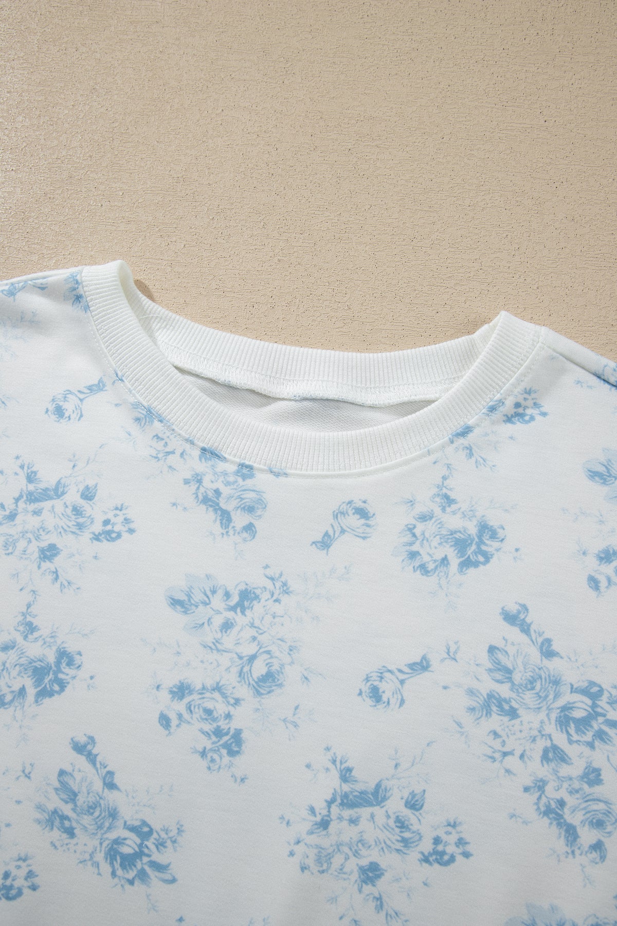 Blue Floral Print 2pcs Set