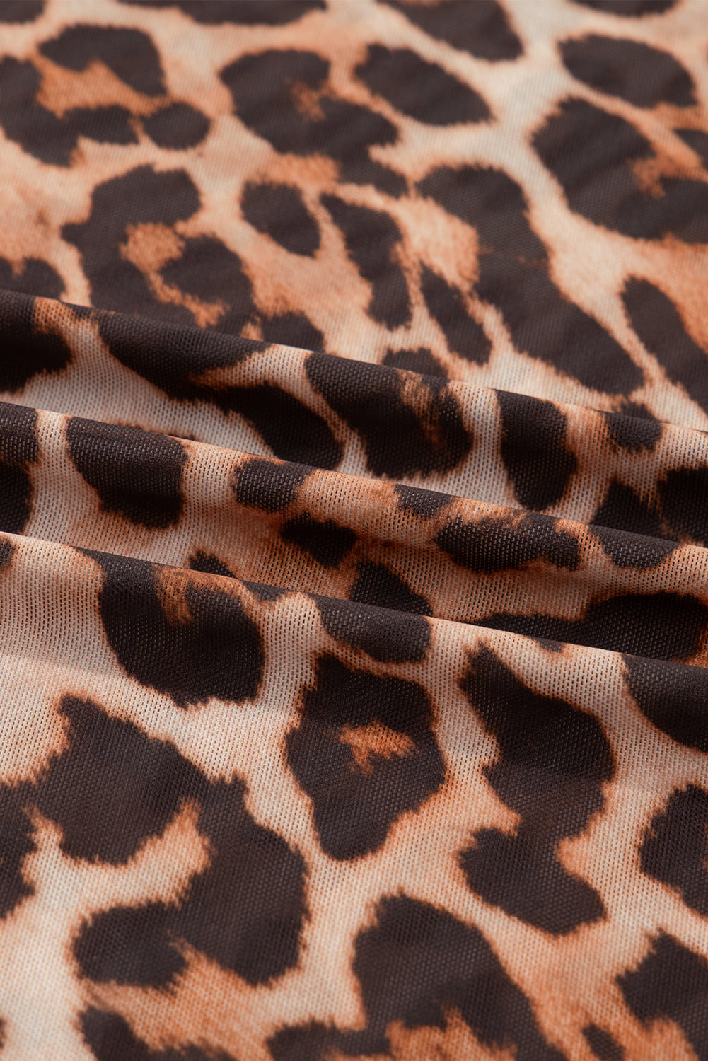 Brown Leopard Mesh Top
