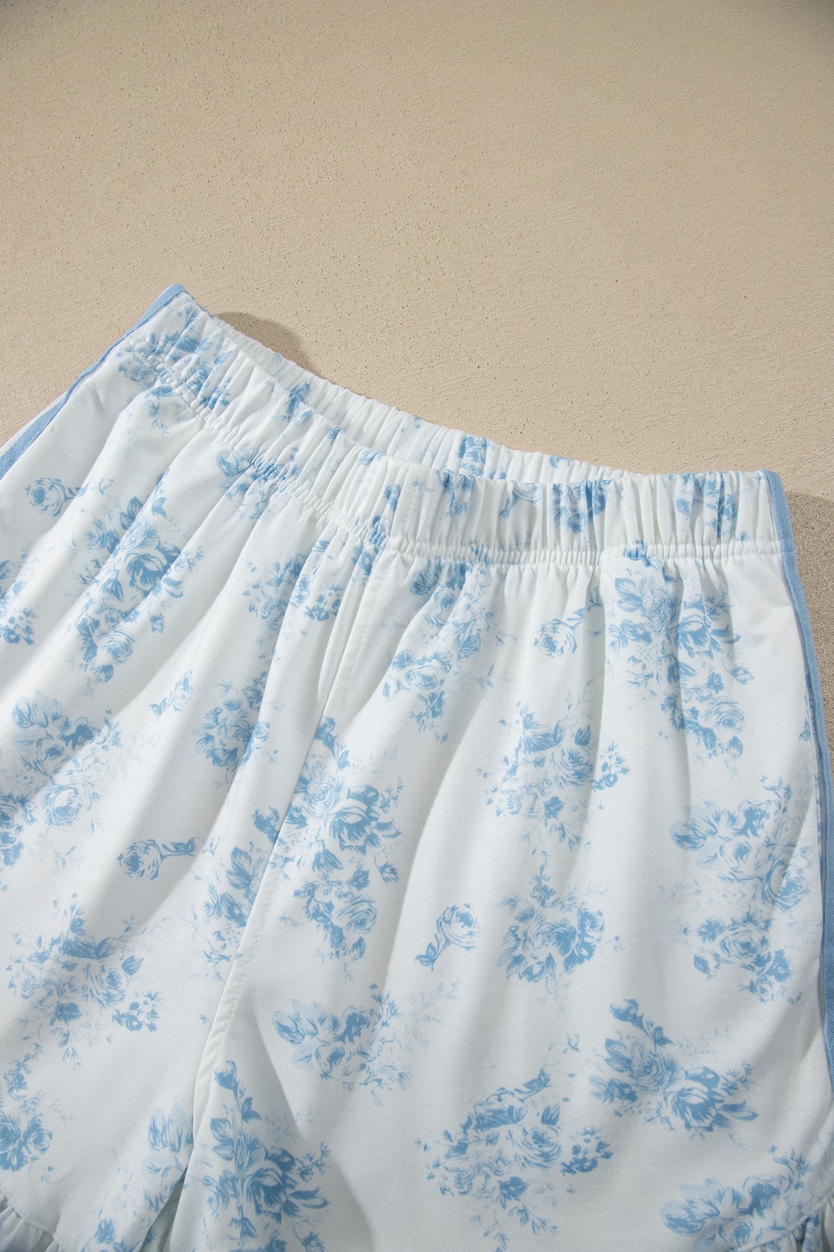Blue Floral Print 2pcs Set