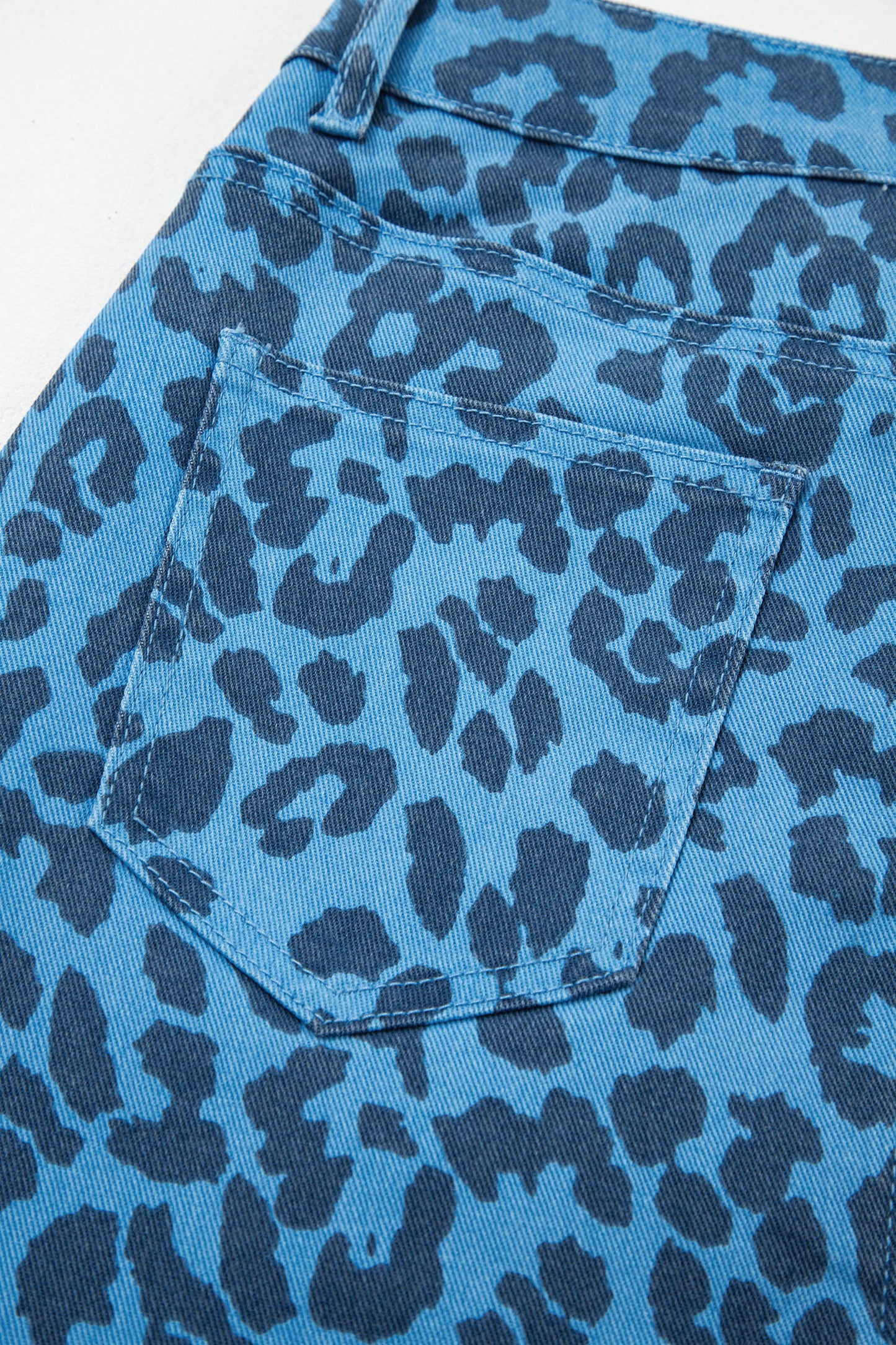 Leopard Denim Skirt
