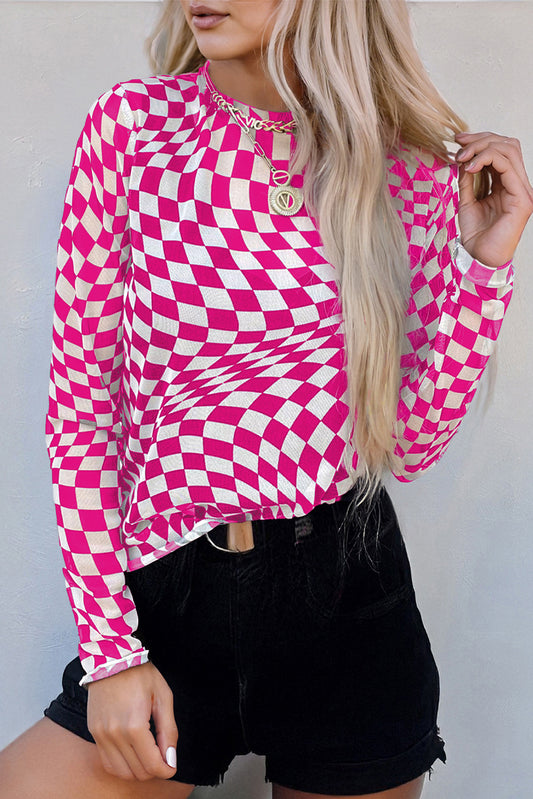 Pink Checkered Mesh