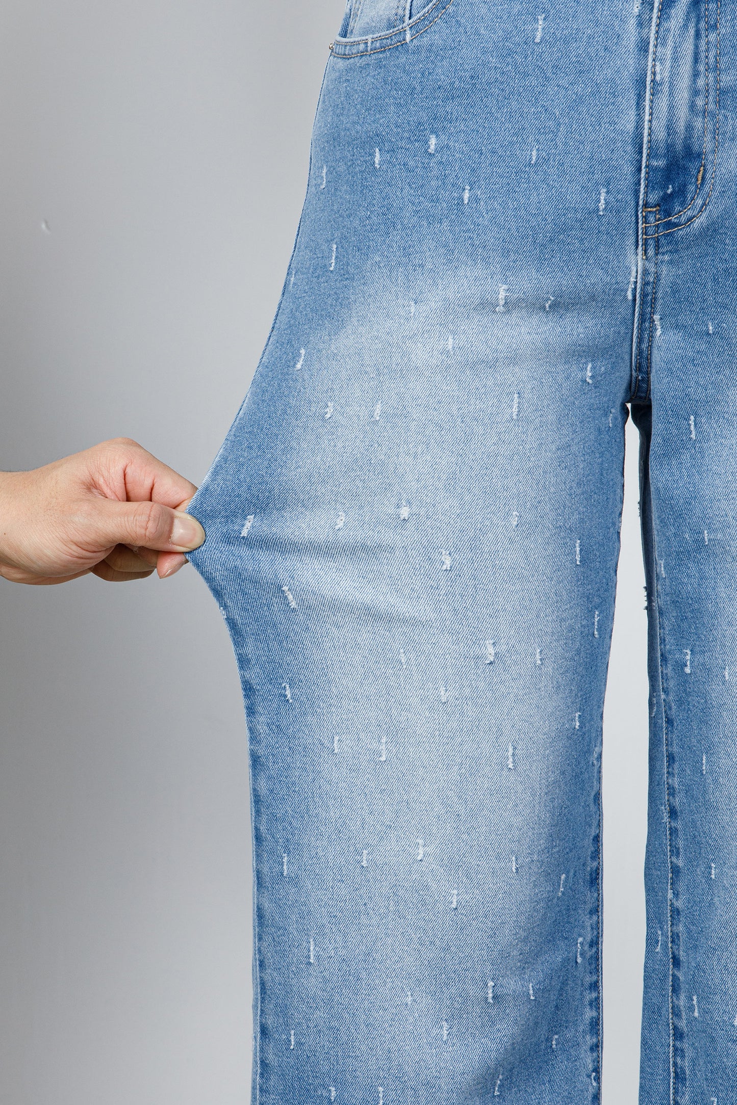 Distressed Raw Hem Jeans