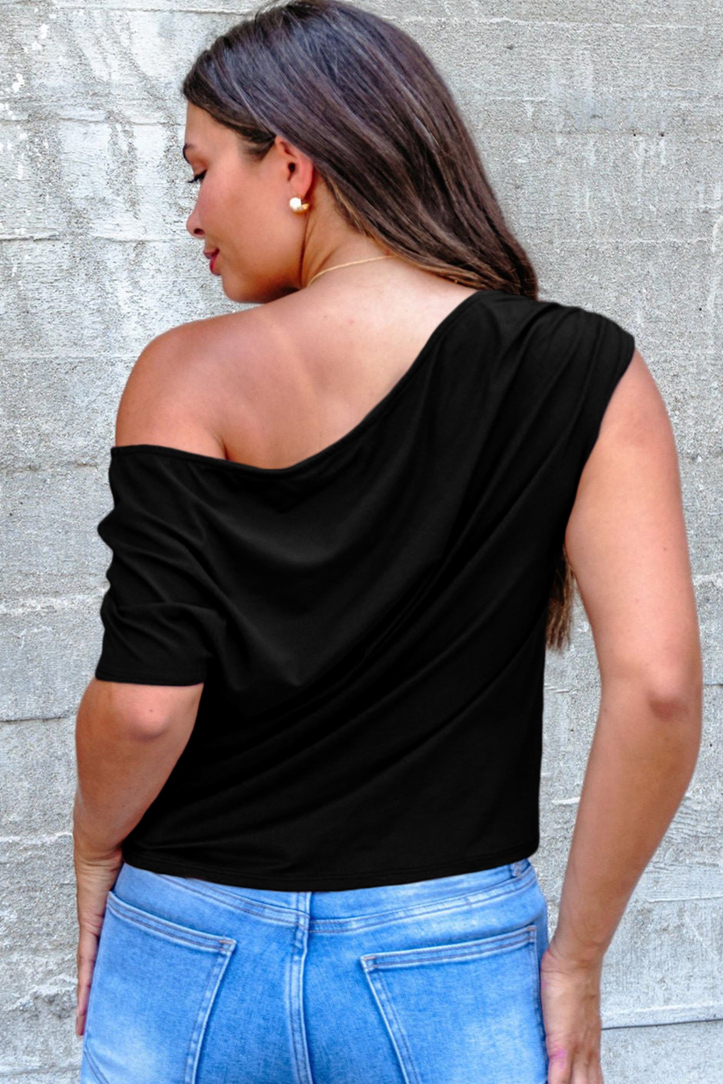 Midnight off the shoulder Plus Size Blouse