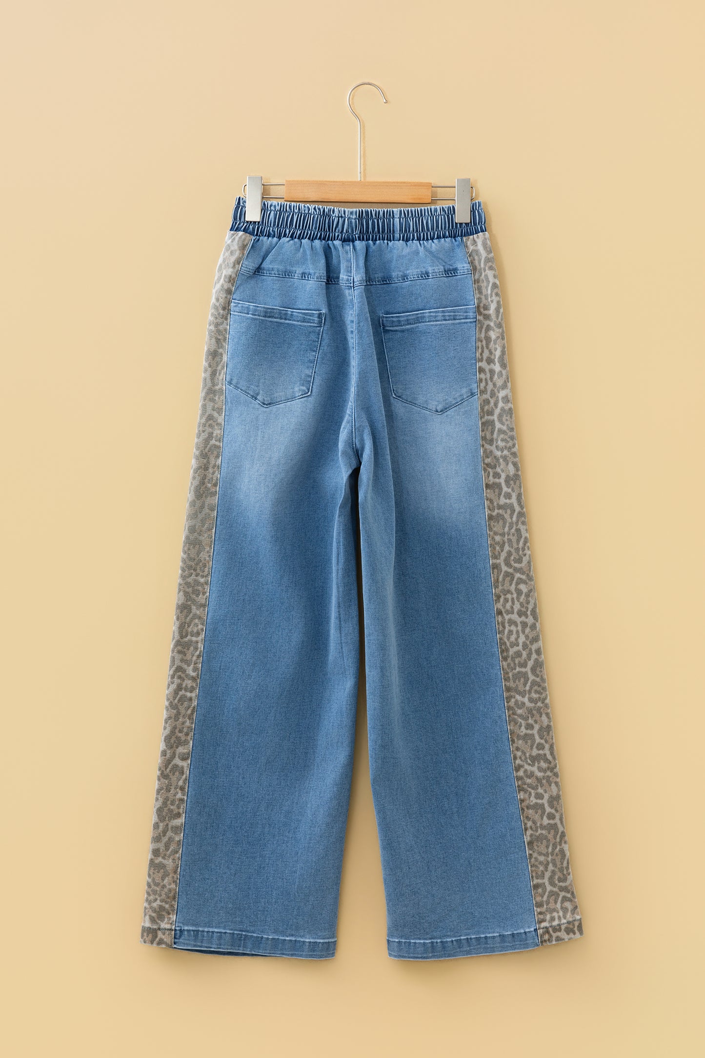 Beau Leopard Striped-Wide Leg Jeans