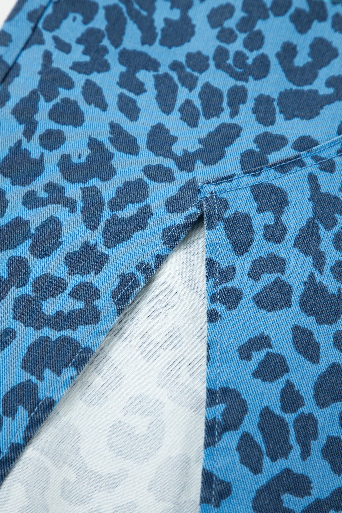 Leopard Denim Skirt