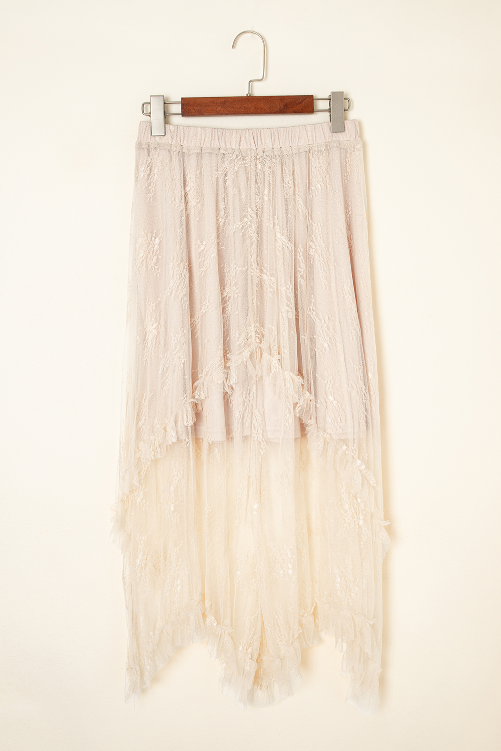 Apricot Lace Maxi Skirt